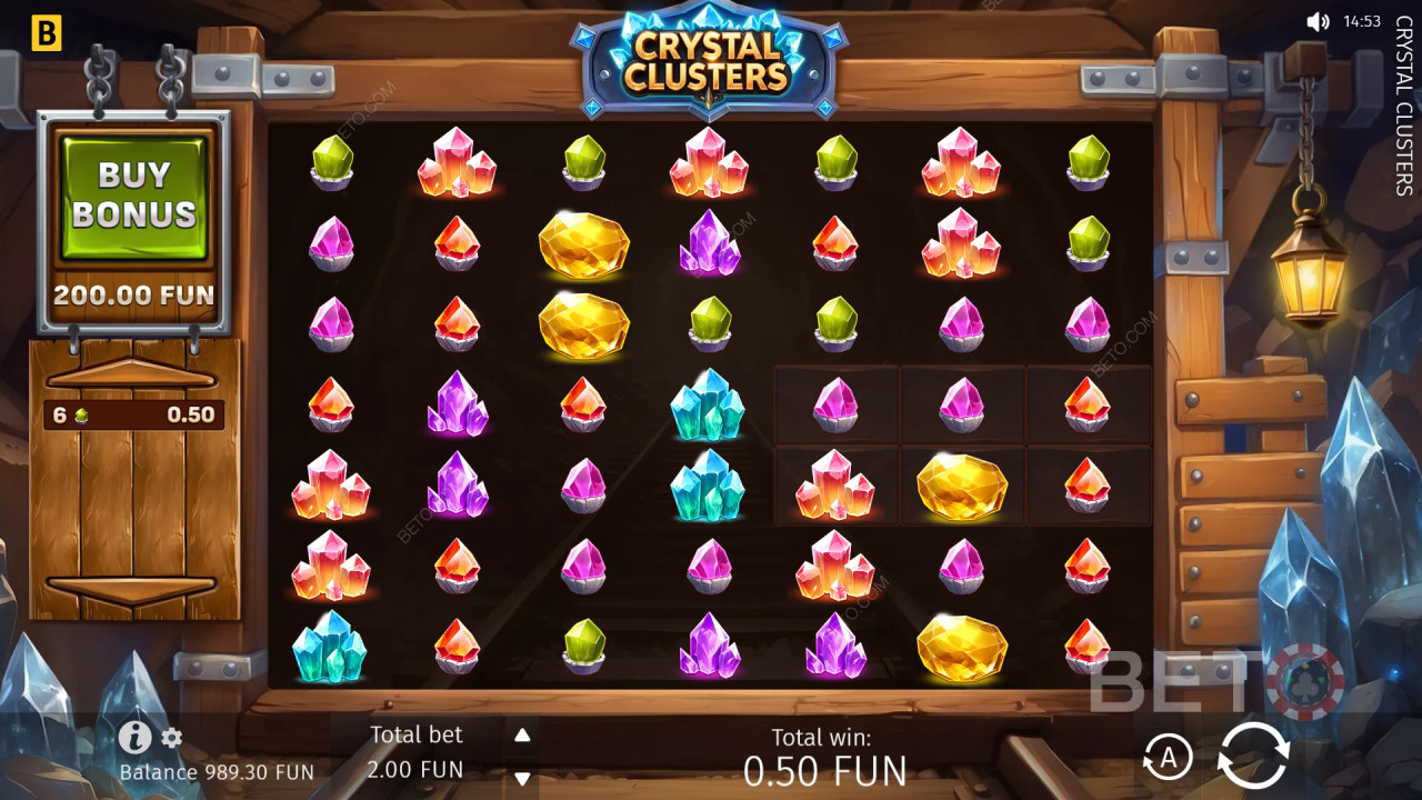 BGamingのCrystal Clustersボーナス機能解説